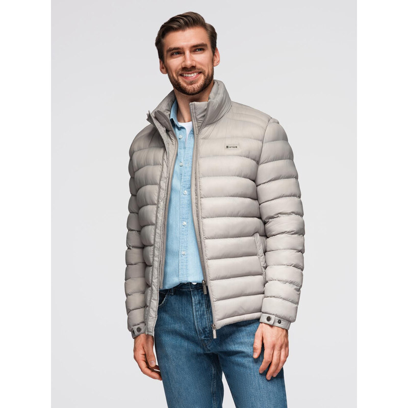 Ombre Mens quilted jacket with two fasteners - light grey 65304622