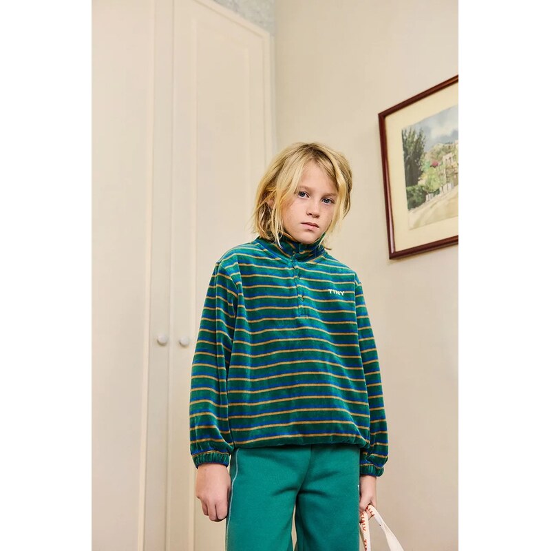 Detská mikina Tinycottons DUO STRIPES MOCKNECK SWEATSHIRT 65278253