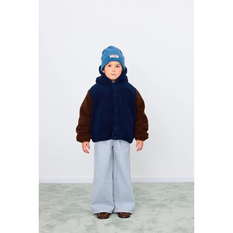 Detská bunda Tinycottons COLOR BLOCK POLAR SHERPA HOODIE 65278260