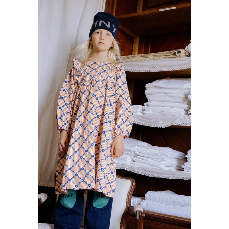 Dievčenské šaty Tinycottons FLOWER GRID PRINT DRESS 65278315