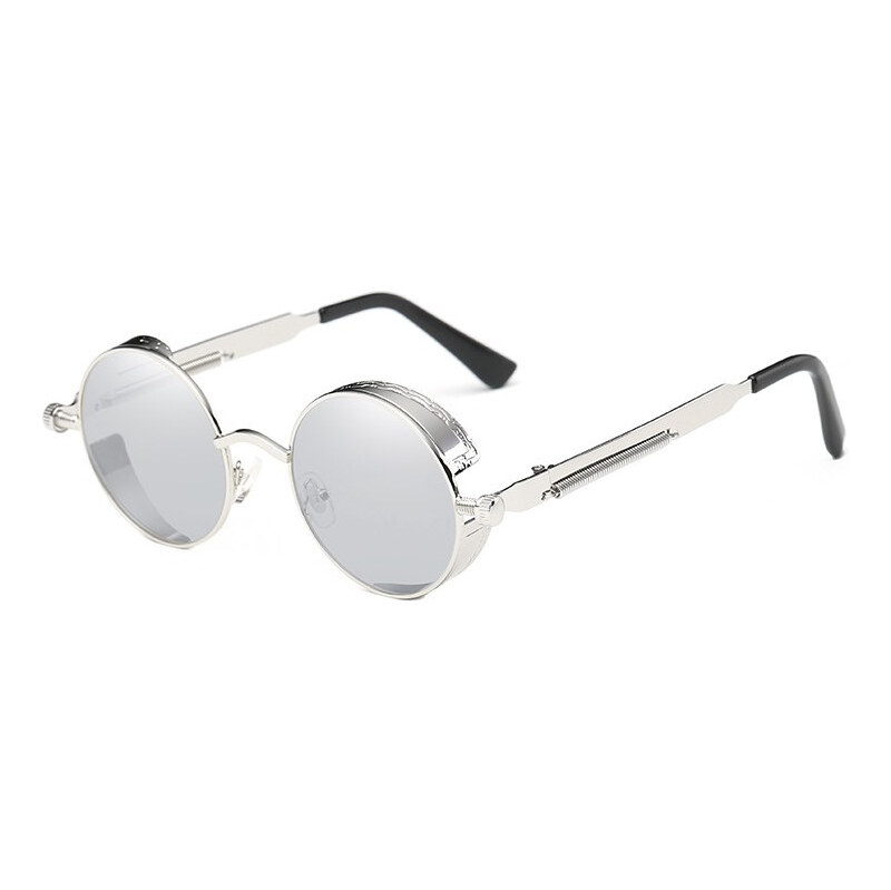 Lifestyle Retro okrúhle slnečné okuliare Steampunk Strieborné 65224173