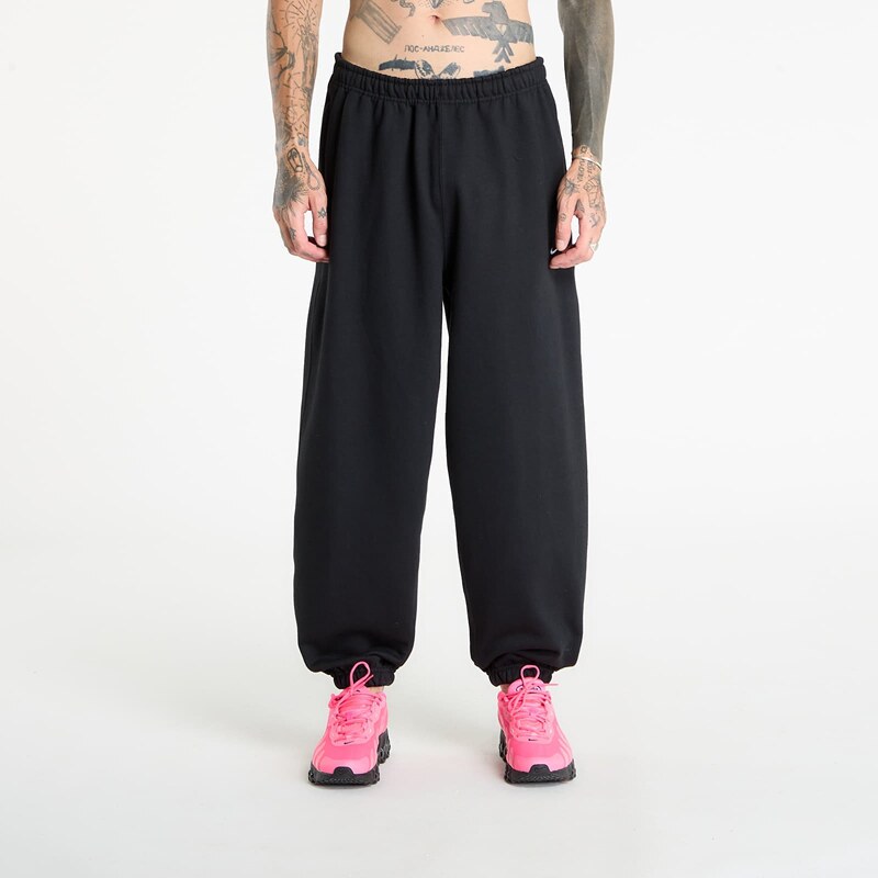 Tepláky Nike Solo Swoosh Mens Cuffed Fleece Pants Black/ Black/ White 65216269