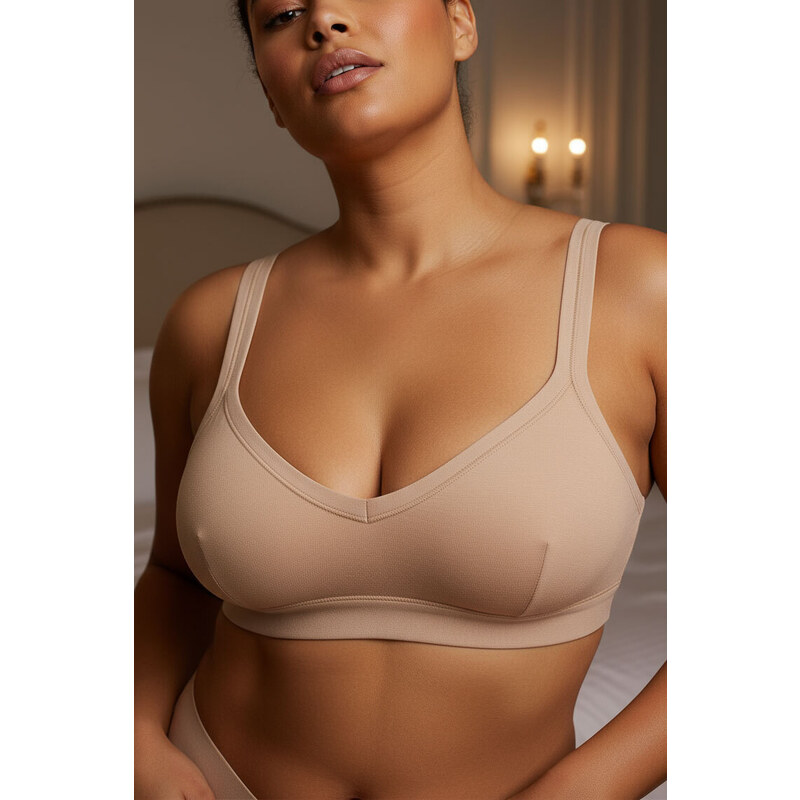 Glara Bavlnená jednofarebná podprsenka 44018354