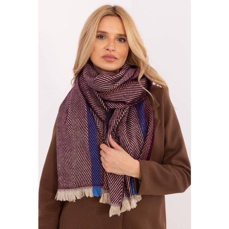 MladaModa Viskózový dámsky šál s pásikavým vzorom model 30119 bordový 65626704