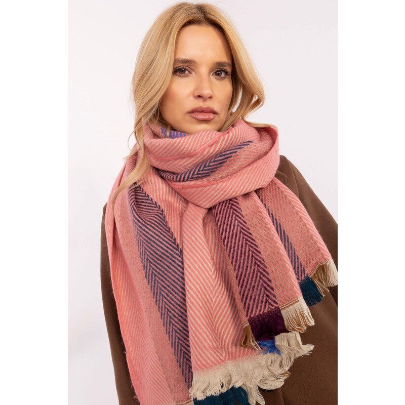 MladaModa Viskózový dámsky šál s pásikavým vzorom model 30119 oranžový 65626703