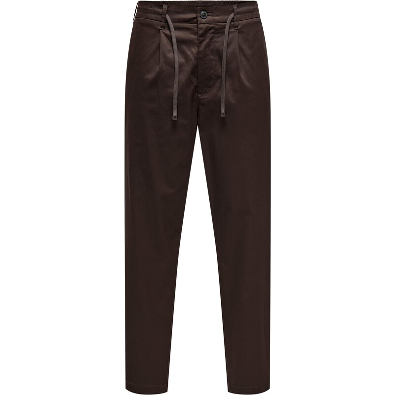 Only & Sons Chino nohavice ONSCOIL tmavohnedá 65284008