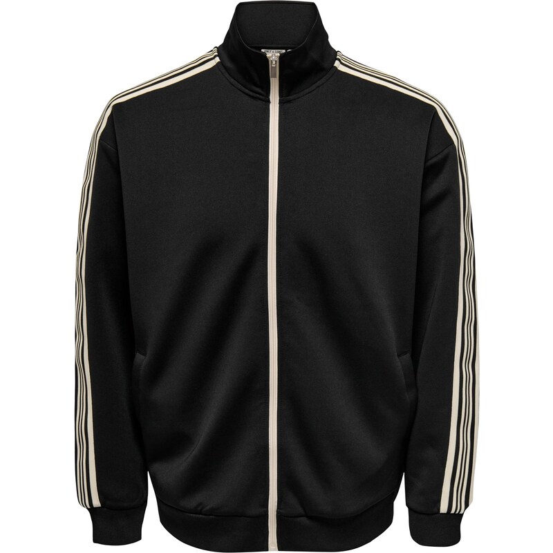 Only & Sons Tepláková bunda ONSRIBER tmavomodrá / biela 65679169