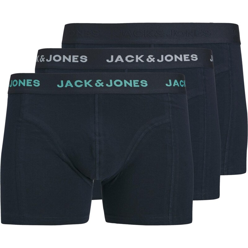 JACK & JONES Boxerky JACCONOR tmavomodrá / nefritová / biela 65284109