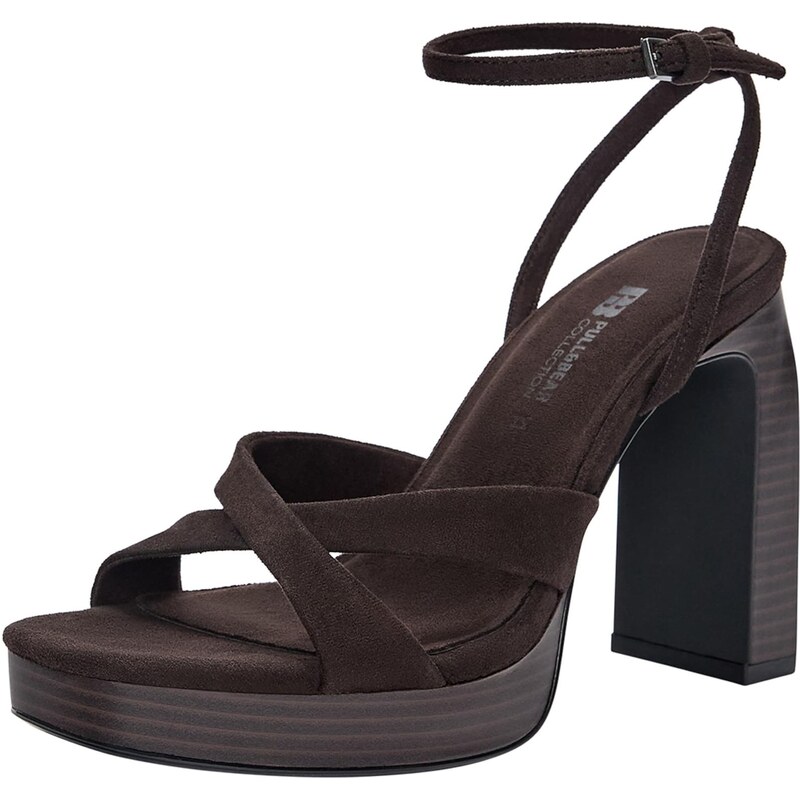 Pull&Bear Remienkové sandále tmavohnedá 65889250