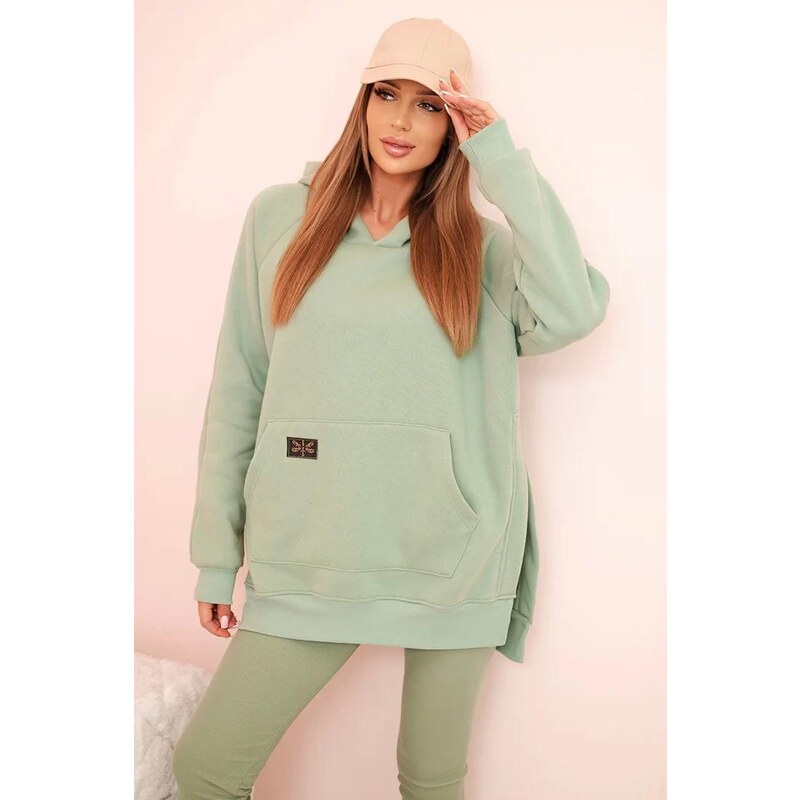 MladaModa Bavlnený komplet mikiny klokanky s kapucňou a legín s 65293546