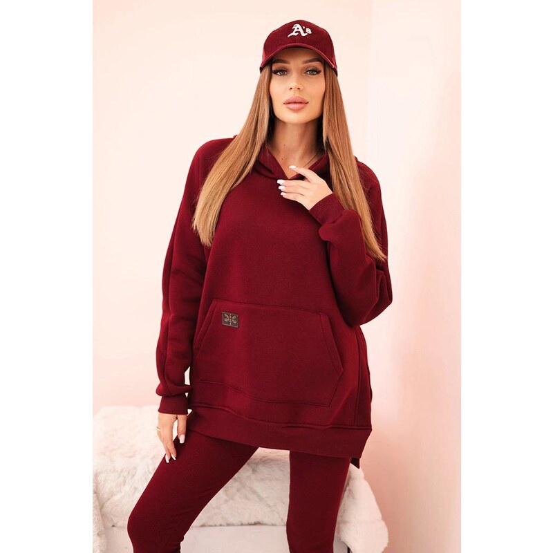 MladaModa Bavlnený komplet mikiny klokanky s kapucňou a legín s 65293550