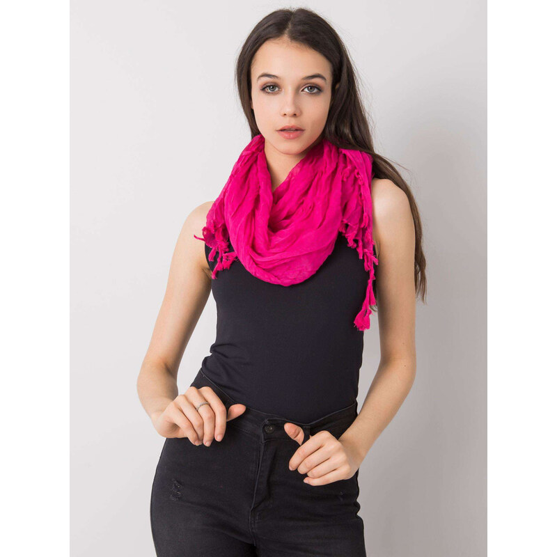 BASIC Fuchsiová šatka so strapcami AT-CH-BF48172-fuchsia pink 23861300