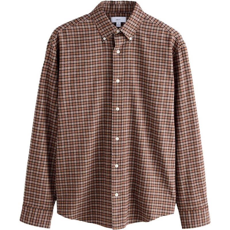 Next Košeľa hnedá / čierna / biela 65658804
