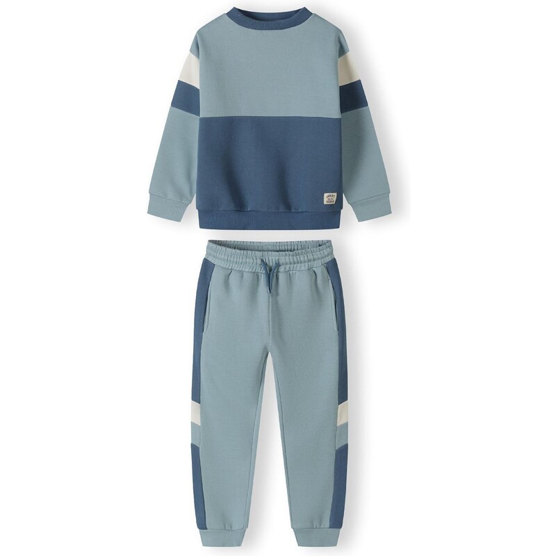 MINOTI Joggingová súprava dymovo modrá / tmavomodrá / biela 65661111