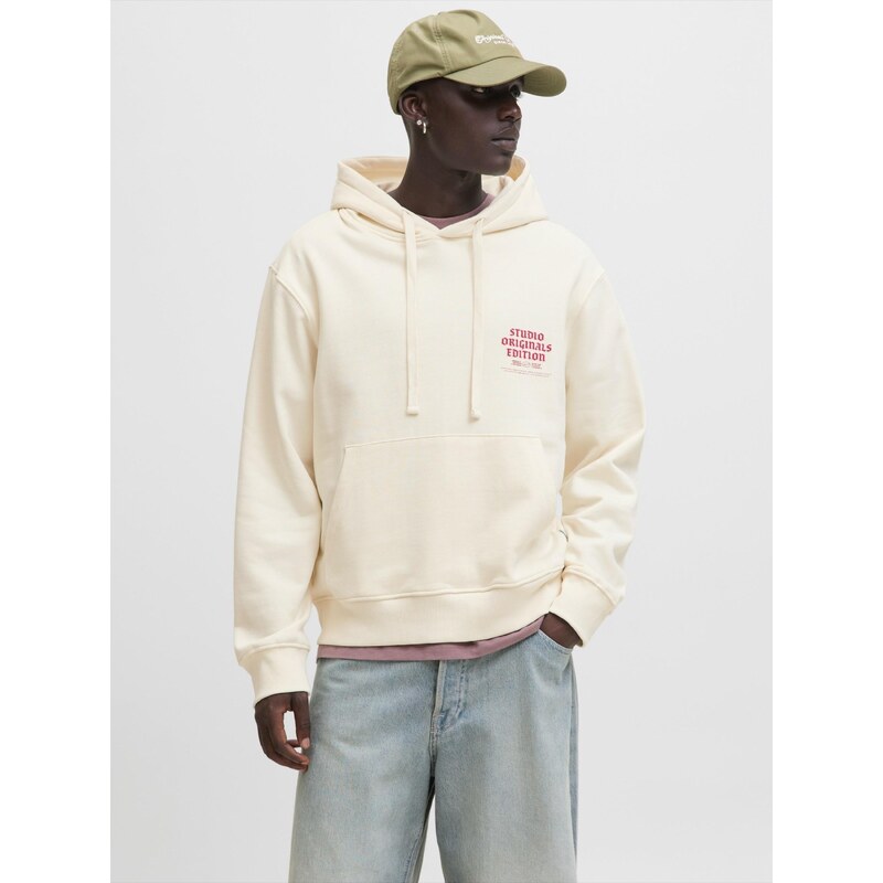 JACK & JONES Mikina JORMEADOWS ružová / tmavočervená / biela ako vlna 65475273