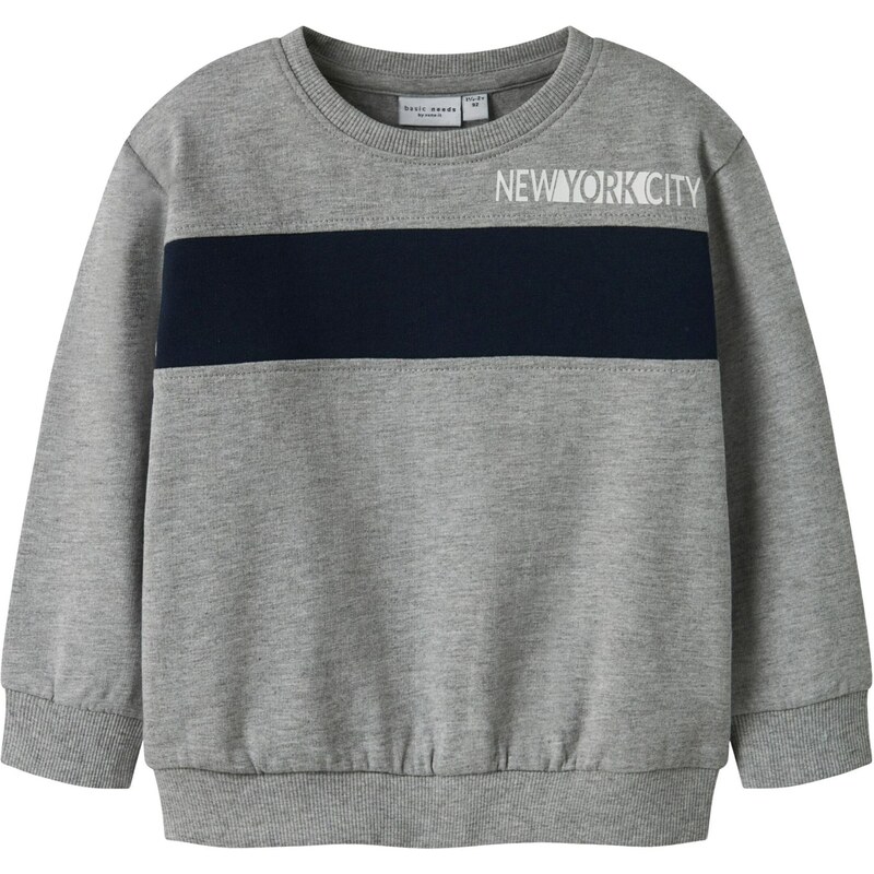 NAME IT Mikina NMMVANCE sivá melírovaná / čierna / biela 65286842