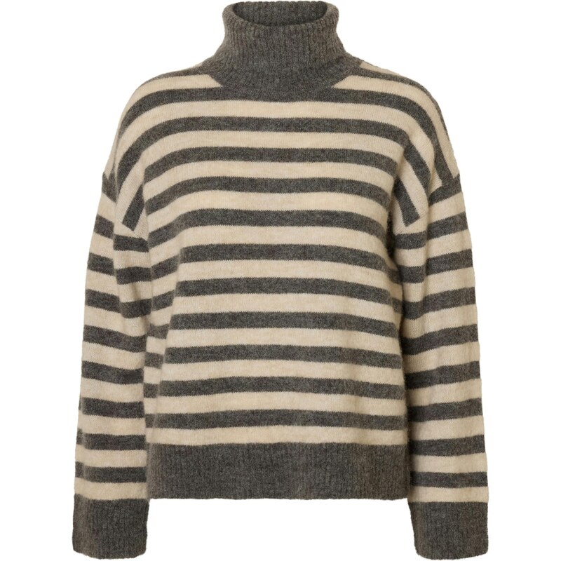 SELECTED Sveter SLFLulu sivobéžová / tmavosivá 65286863