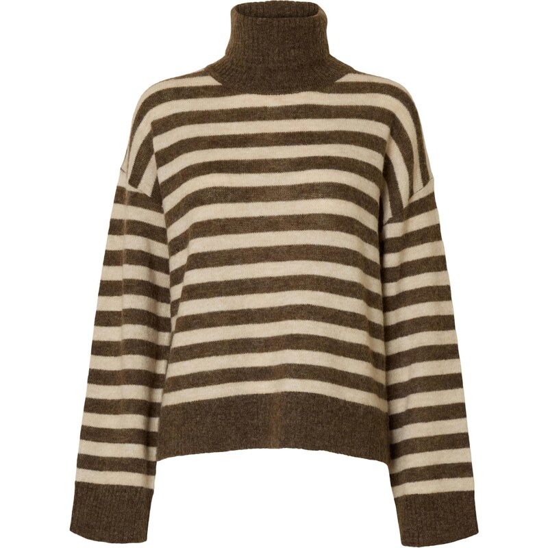 SELECTED Sveter SLFLulu nebielená / čokoládová 65286948