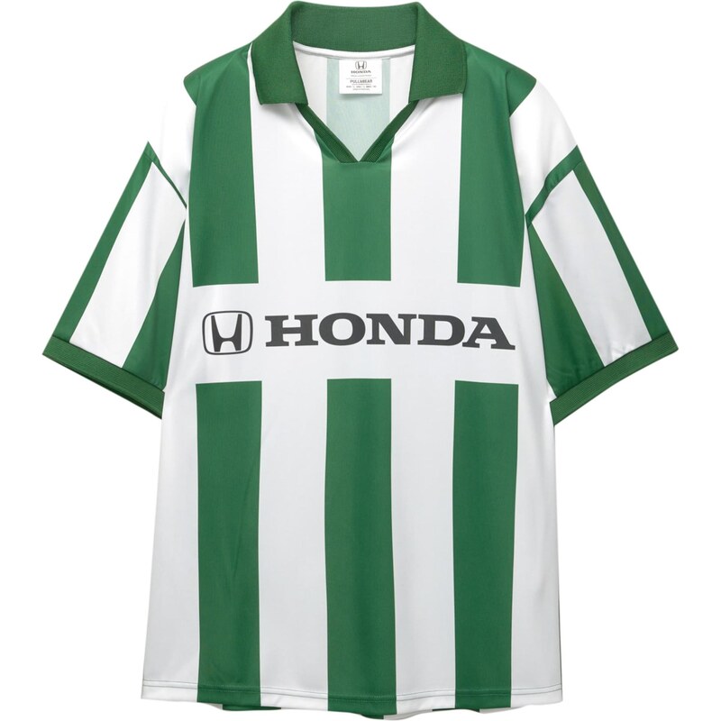 Pull&Bear Tričko HONDA zelená / čierna / biela 65475294