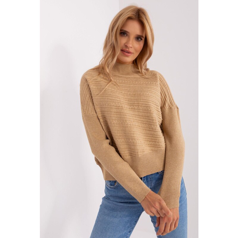 MladaModa Asymetrický sveter s netopierími rukávmi model 36836 farba 65291918