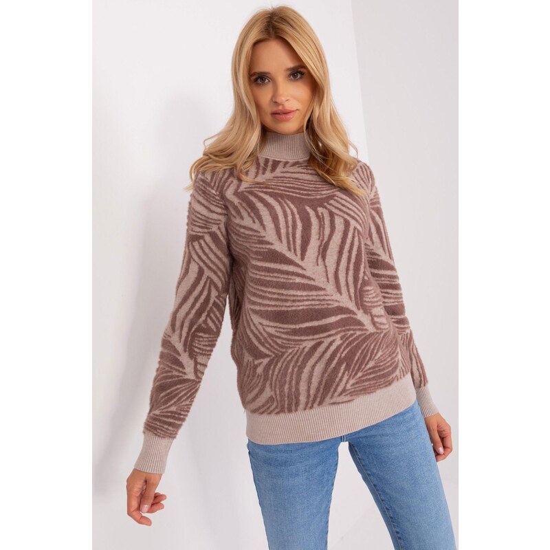 MladaModa Vzorovaný sveter s krátkym vlasom model 35796 farba 65291991