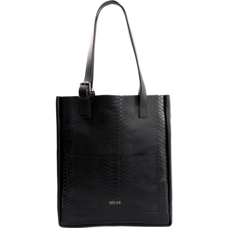 BASIC Fiore Čierna dámska kabelka so vzorom krokodílej kože (TORBA 56217439