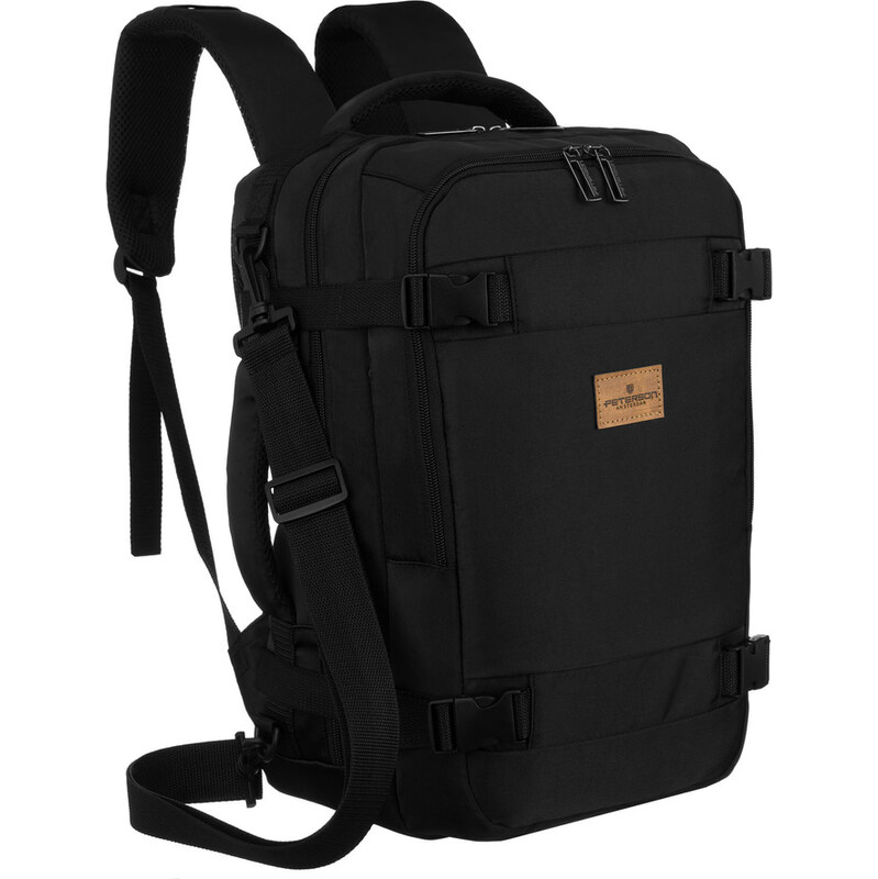 Čierny cestovný batoh Peterson z polyesteru – príručná batožina s 65292266