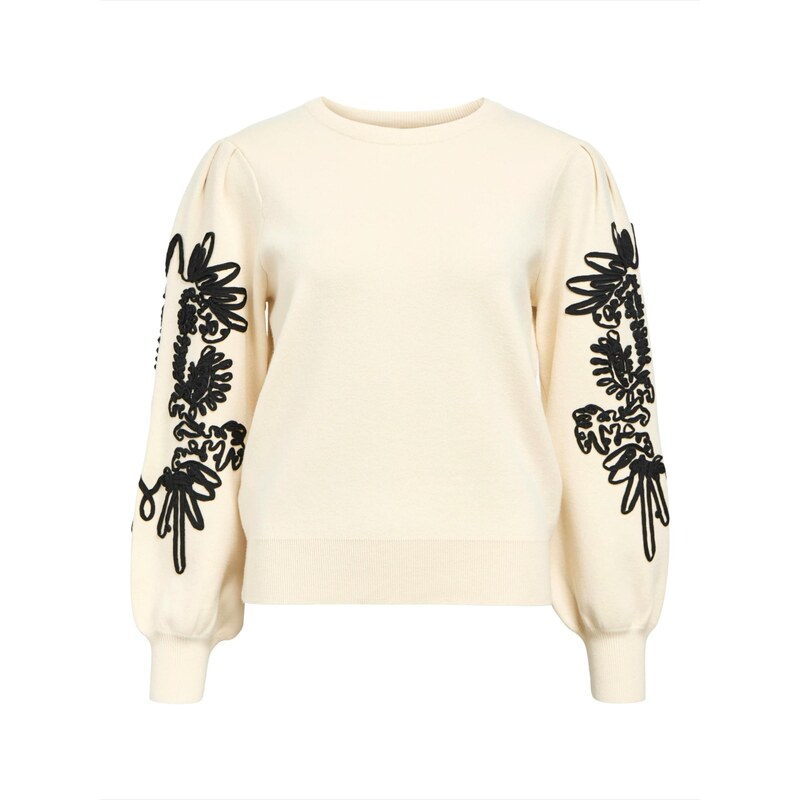 OBJECT Sveter OBJJOANA krémová / čierna 65644577