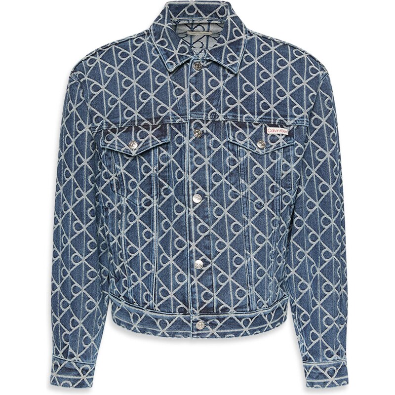 Calvin Klein Jeans Prechodná bunda 90s modrá denim / svetlosivá 65883246