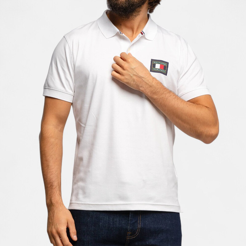 Pánské bílé polo triko Tommy Hilfiger 56367 65296114