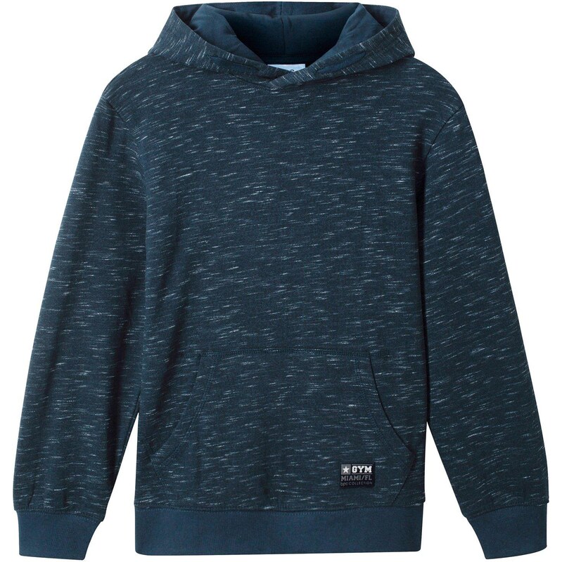 bonprix Mikina s kapucňou z mäkkého bavlneného mixu, farba modrá 44732411