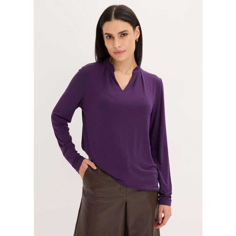 bonprix Tričko so stojačikom, farba fialová 67784287