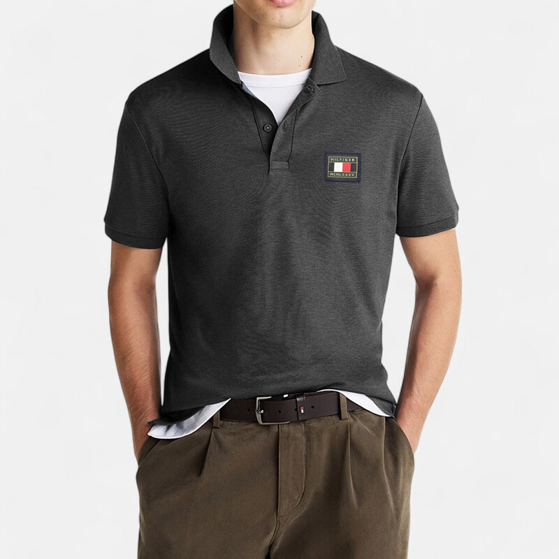 Pánské šedé polo triko Tommy Hilfiger 56368 65296394