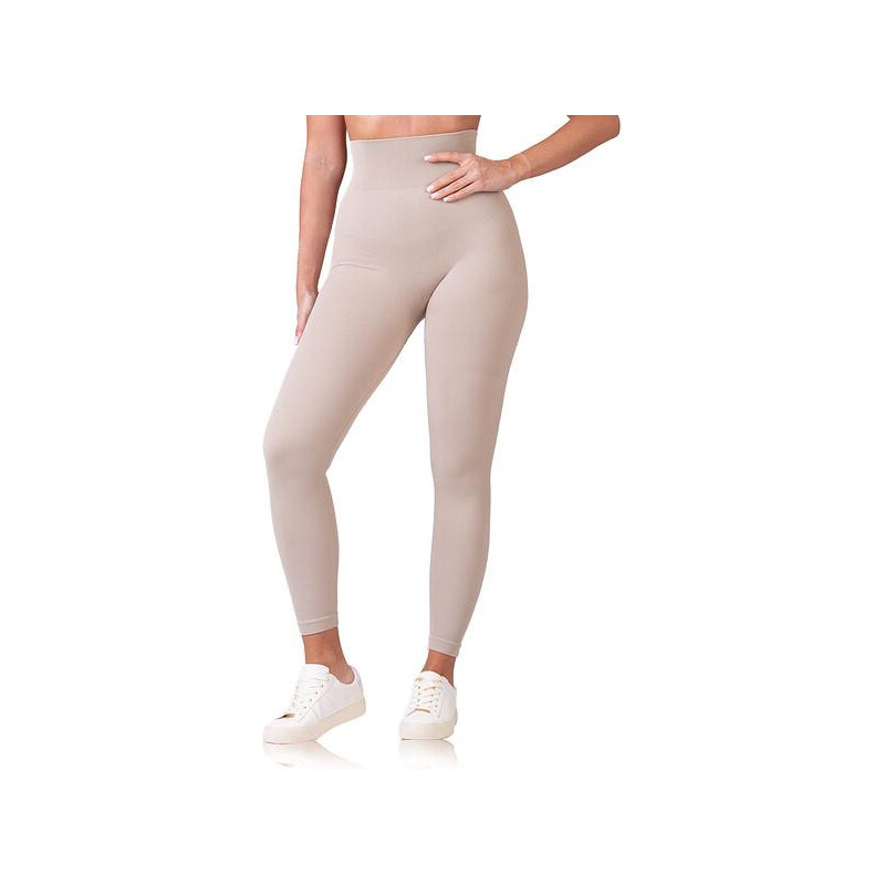 Dámske módne legíny RELAX & GO RIB OPTIC LEGGINGS - BELLINDA - taupe 65449497