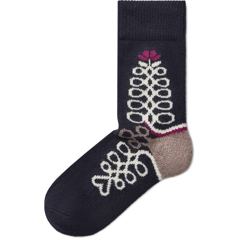 Vlnka Ovčie ponožky Merino s ľudovým vzorom tmavo modrá 47764115