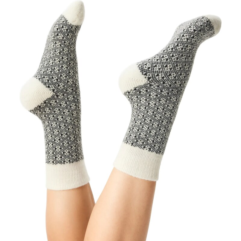 Vlnka Ovčie ponožky Merino žakár čierna 47377084