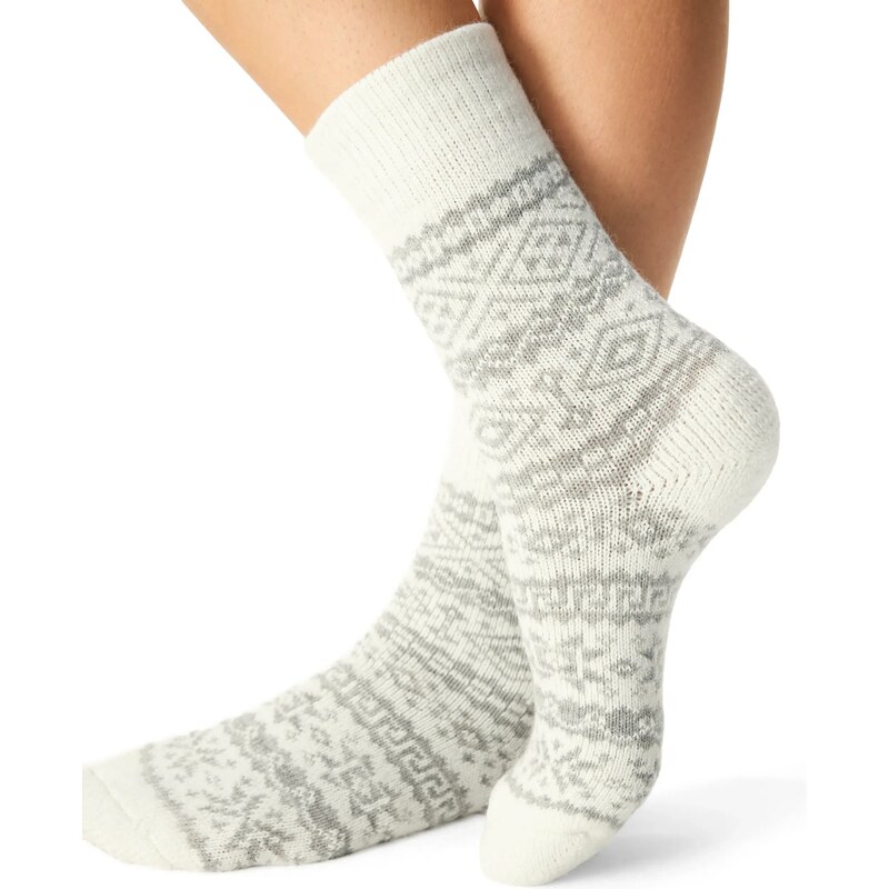 Vlnka Ovčie ponožky Merino s nórskym vzorom sivá 47764117