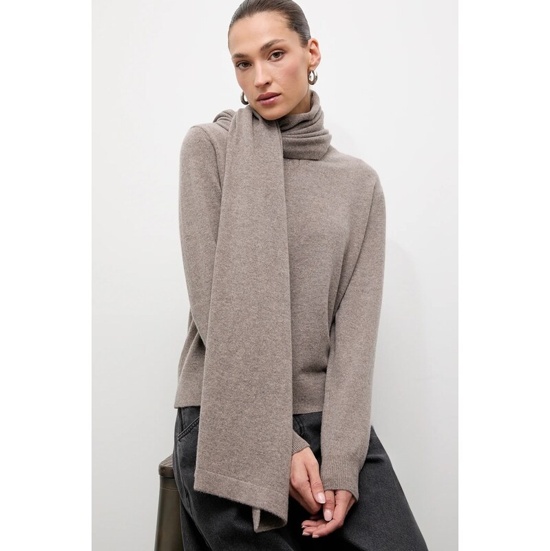 Sveter z merino vlny so šálom Answear.LAB 65297125