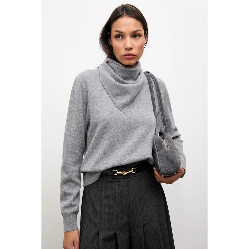 Sveter z merino vlny so šatkou Answear.LAB 65297147