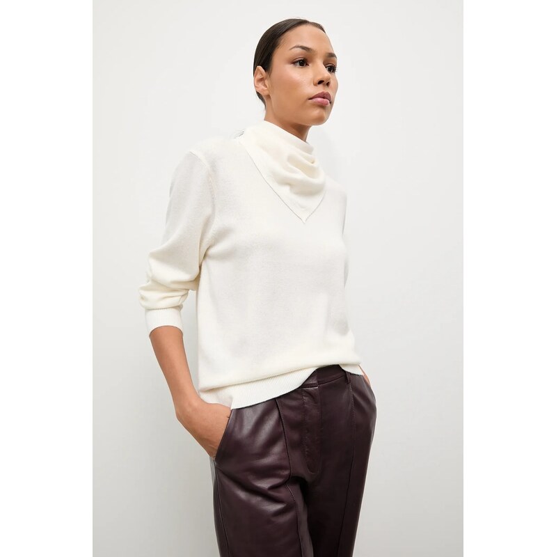 Sveter z merino vlny so šatkou Answear.LAB 65297148