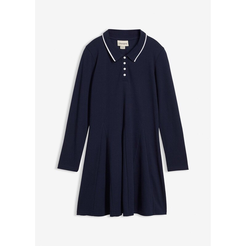 bonprix Úpletové šaty z čistej bio bavlny, farba modrá 65298635