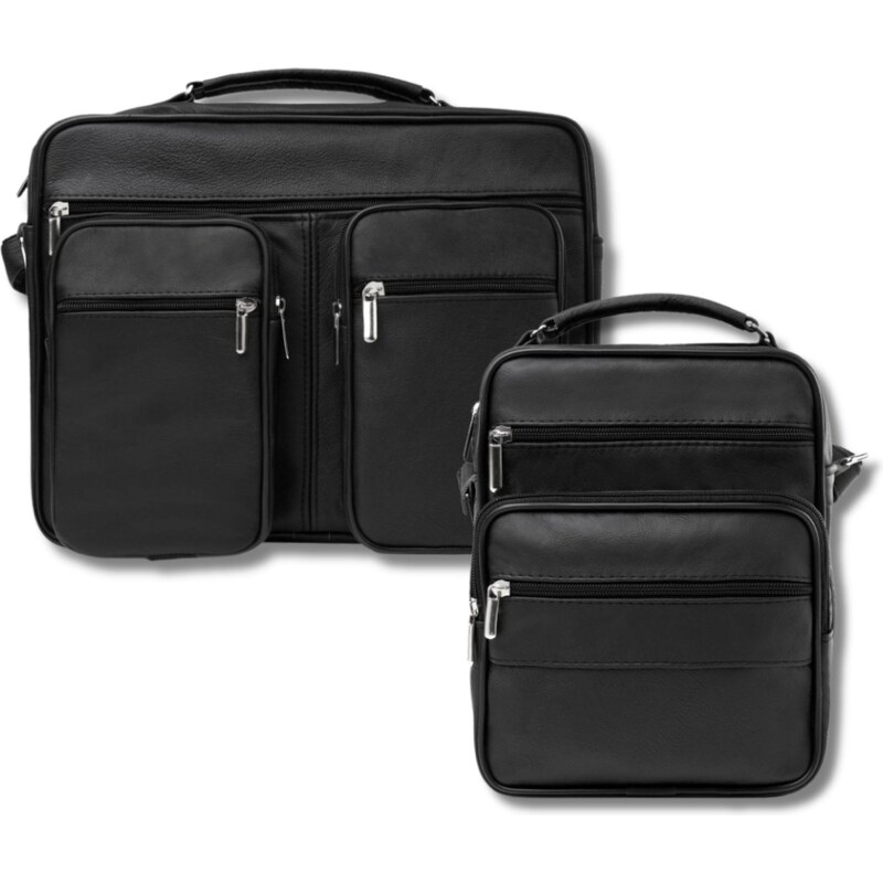 Abruzzo Pánska kožená taška cez rameno a pánske kožené vrecko 65298868