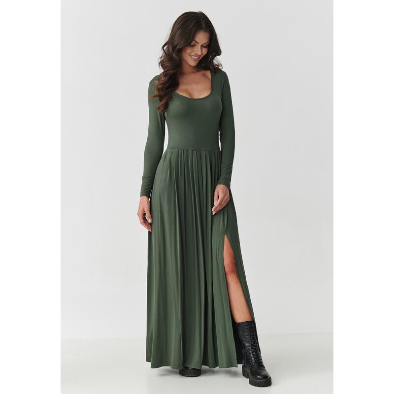 Makadamia Dlhé rozšírené šaty | khaki M896 65298897