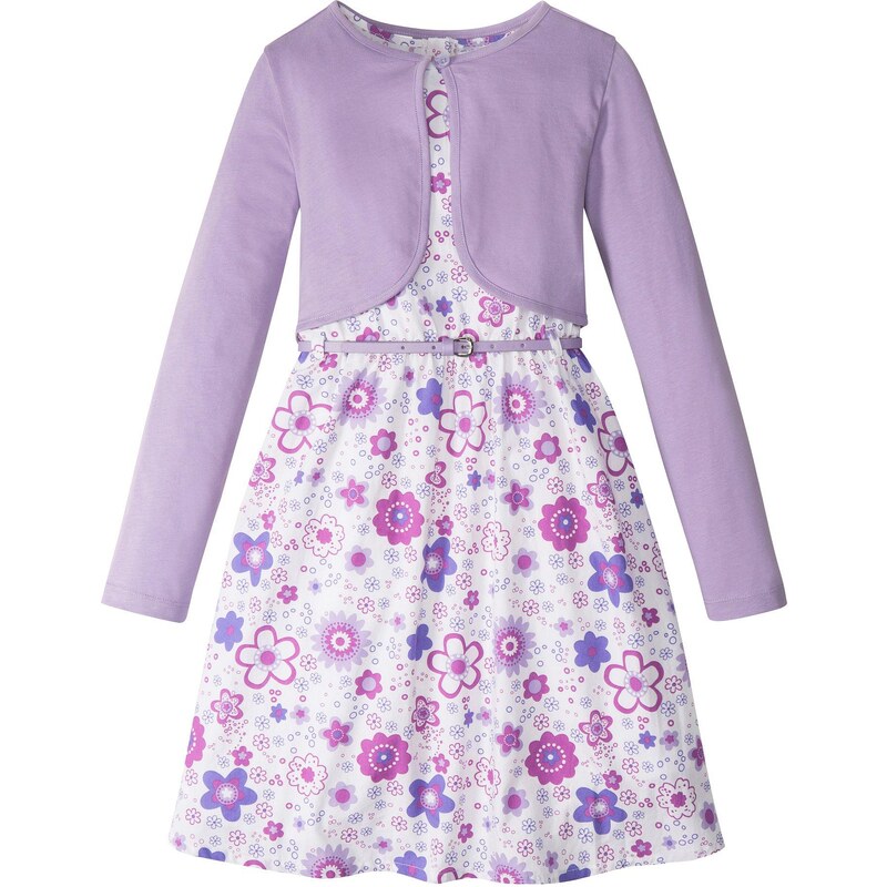 bonprix Šaty + opasok + bolero (3-dielna sada), farba biela 44892632