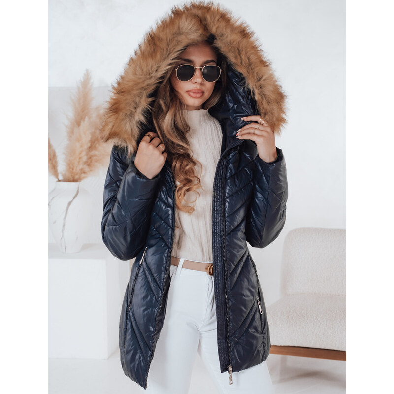 BASIC Tmavomodrá lesklá zimná bunda SOLARIS TY4009 47889144