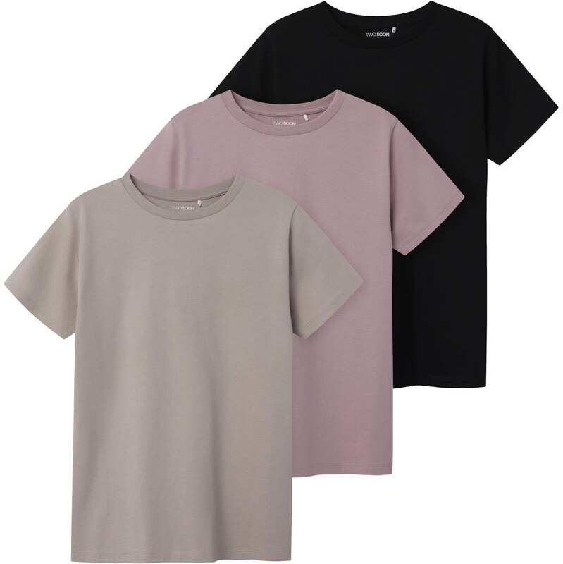 TWO SOON Tričko sivá / fialová / čierna 65644759