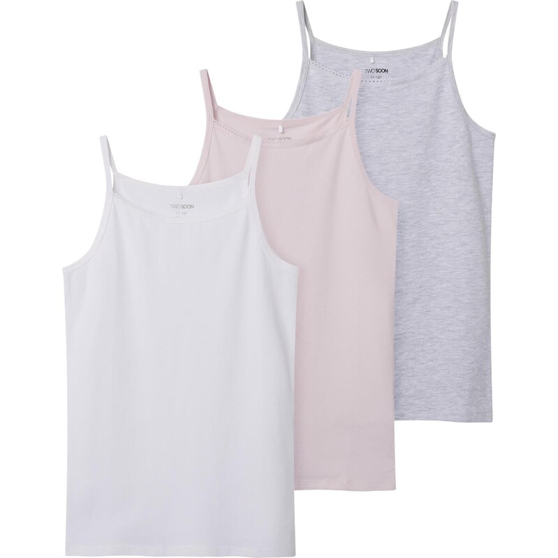 TWO SOON Top sivá melírovaná / pastelovo ružová / biela 65644915