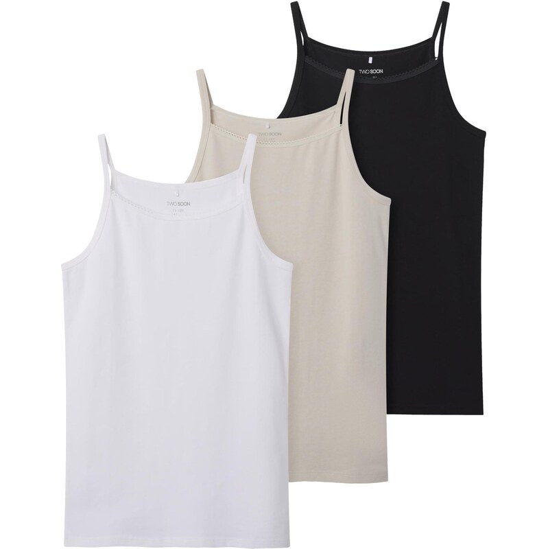 TWO SOON Top telová / čierna / biela 65644983