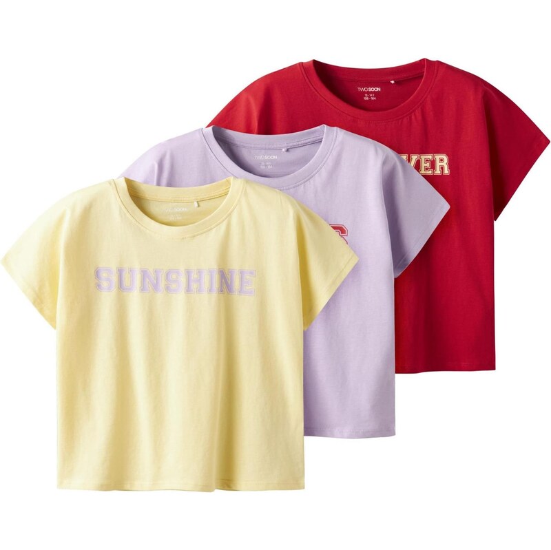 TWO SOON Tričko žltá / fialová / červená 65649716