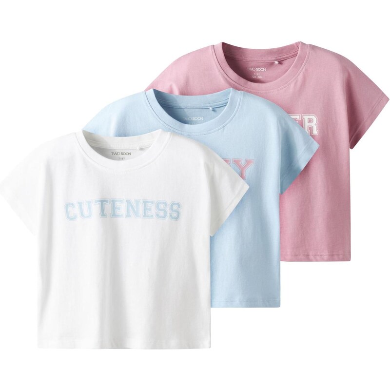 TWO SOON Tričko svetlomodrá / staroružová / biela 65649724